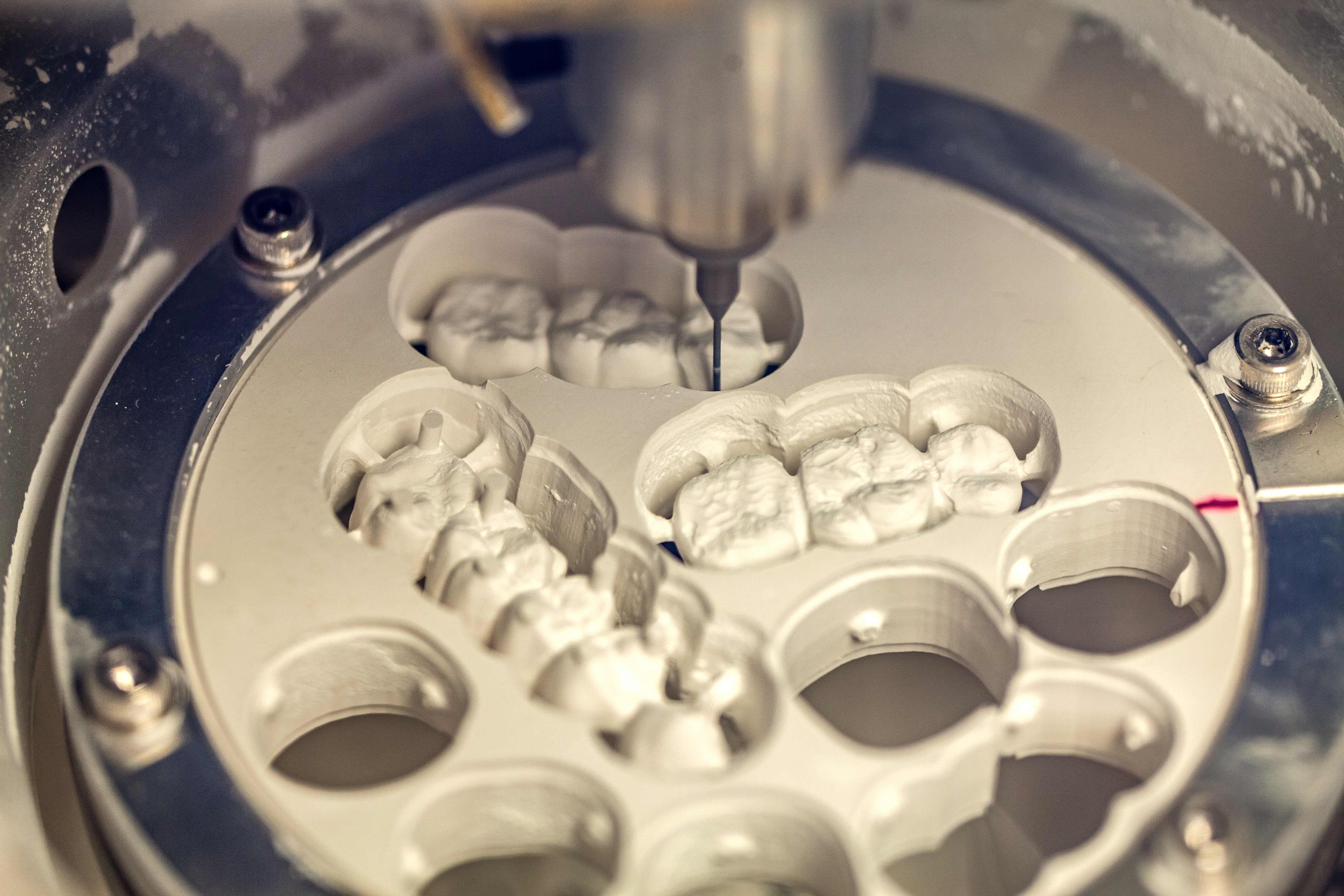 Close-up of a dental milling machine